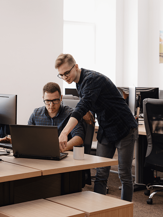 Group of young business people working in the office